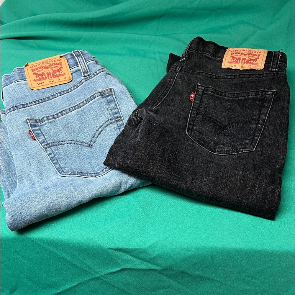 Levi's Kids Jeans — Black and Light Blue Denim Pair